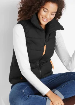 bonprix Bekleidung·Hosen^Outdoor-Weste mit Stehkragen schwarz