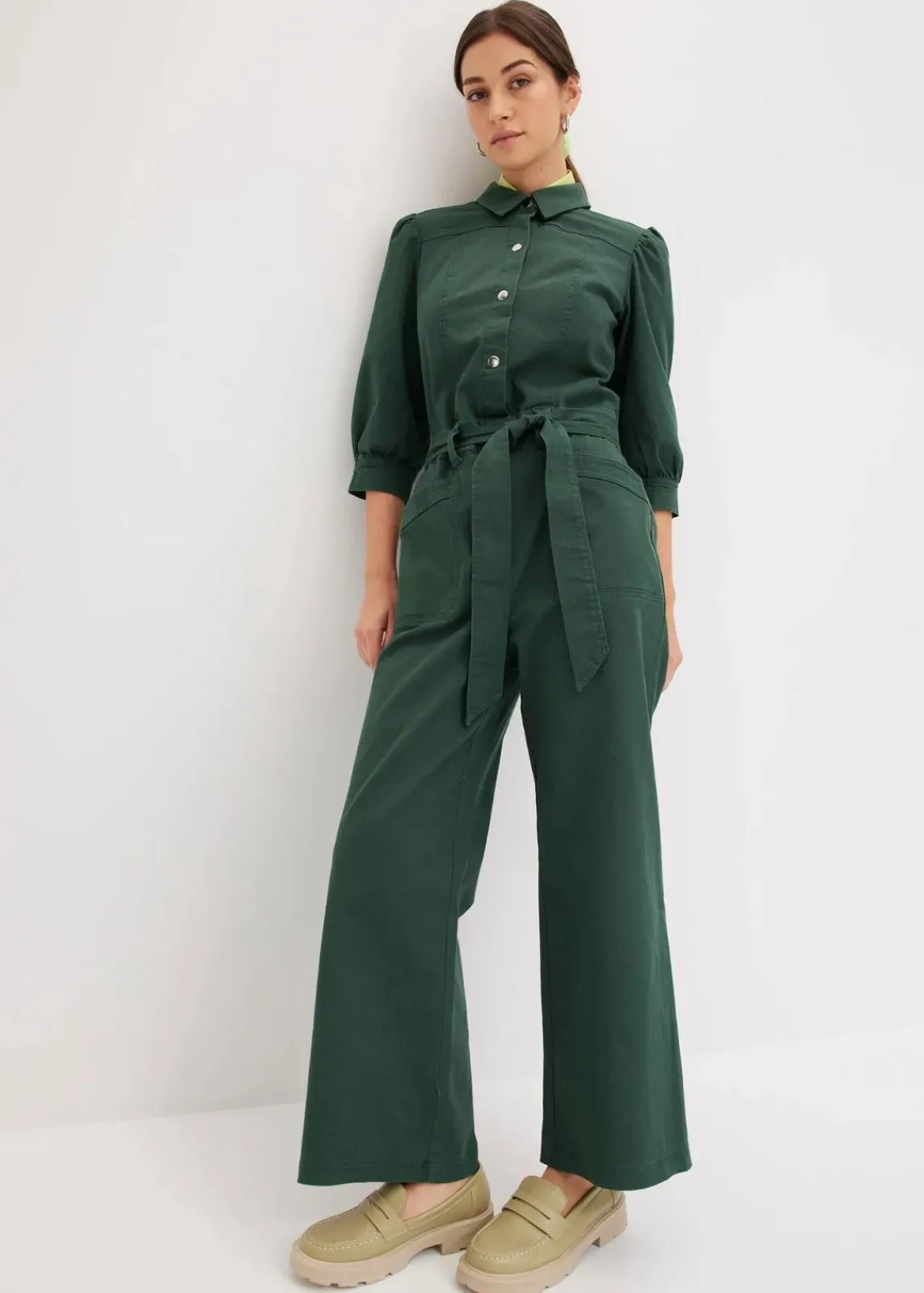 bonprix Bekleidung·Homewear|Jumpsuits^Overall aus Baumwolle schattengrün
