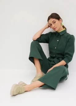 bonprix Bekleidung·Homewear|Jumpsuits^Overall aus Baumwolle schattengrün