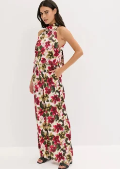 bonprix Bekleidung·Homewear|Festliche Mode^Overall aus glänzendem Satin rot geblümt