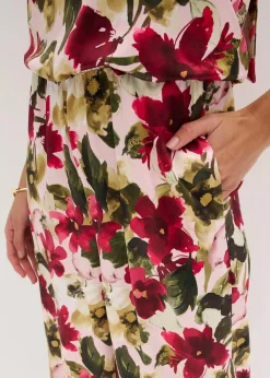 bonprix Bekleidung·Homewear|Festliche Mode^Overall aus glänzendem Satin rot geblümt