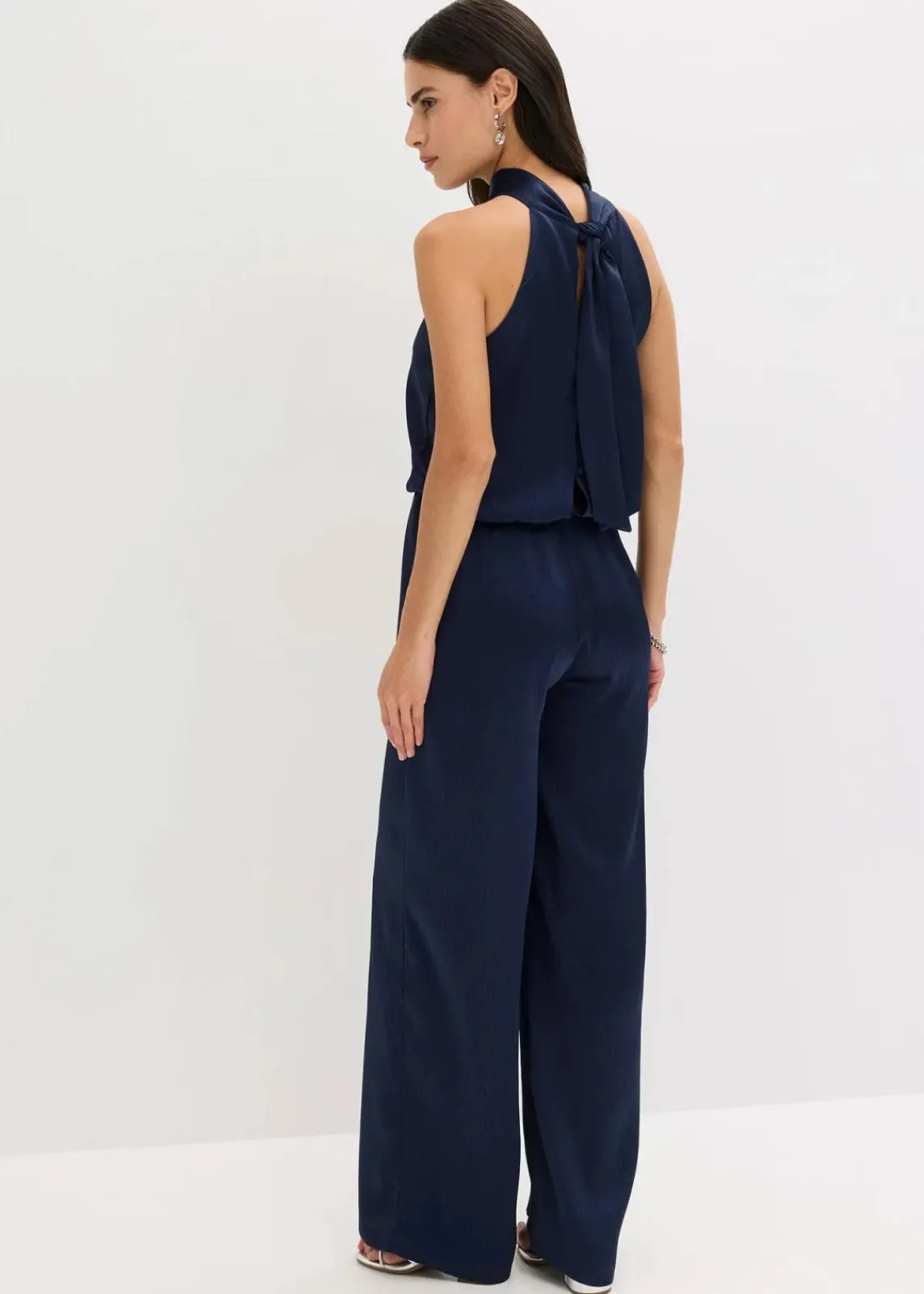 bonprix Bekleidung·Homewear|Festliche Mode^Overall aus strukturiertem Satin dunkelblau