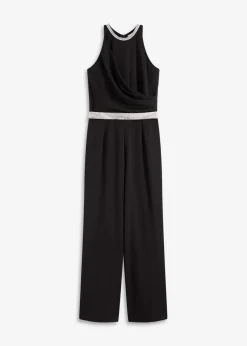 bonprix Bekleidung·Homewear|Festliche Mode^Overall aus strukturiertem Crepe schwarz