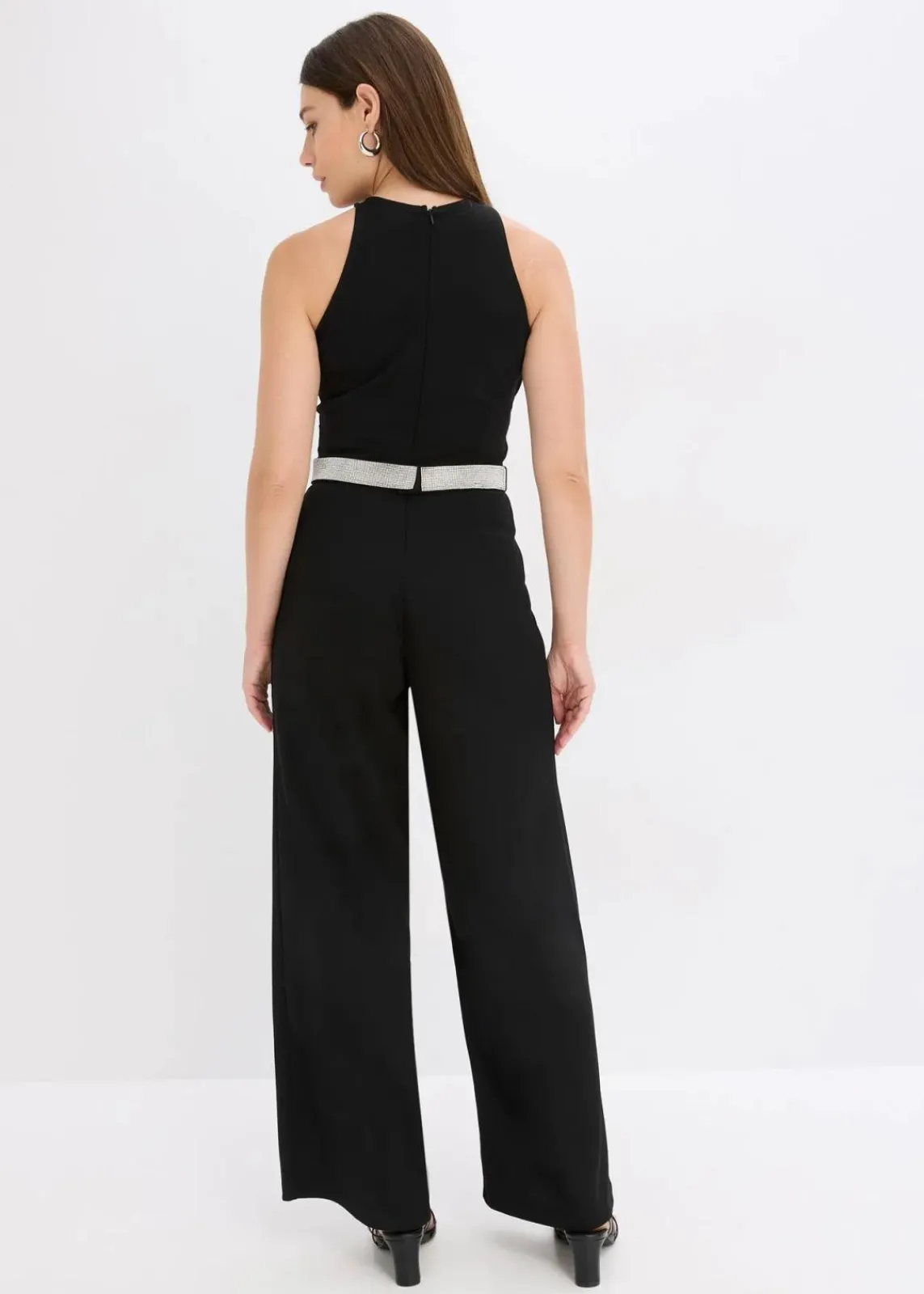 bonprix Bekleidung·Homewear|Festliche Mode^Overall aus strukturiertem Crepe schwarz