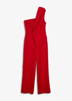 bonprix Bekleidung·Homewear|Festliche Mode^Overall aus strukturiertem Crepe rot