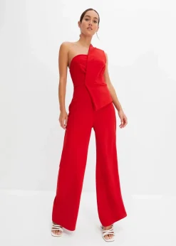 bonprix Bekleidung·Homewear|Festliche Mode^Overall aus strukturiertem Crepe rot