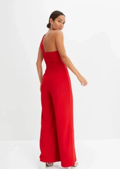 bonprix Bekleidung·Homewear|Festliche Mode^Overall aus strukturiertem Crepe rot