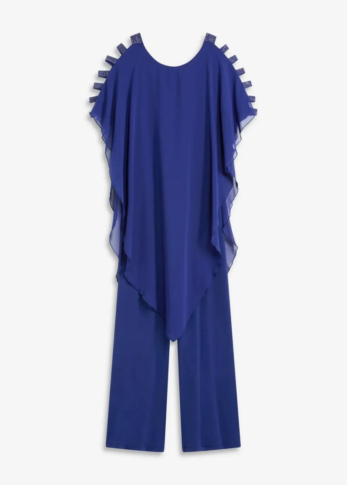 bonprix Kurzgrößen|Bekleidung·Homewear^Overall mit Überwurf aus feinem Chiffon mitternachtsblau