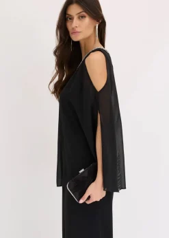 bonprix Festliche Mode|Jumpsuits^Overall mit Überwurf und Strasssteinverzierung schwarz
