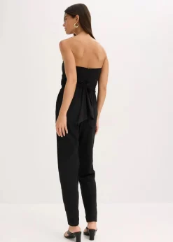 bonprix Festliche Mode|Jumpsuits^Overall mit Bustier-Ausschnitt und Binde-Detail schwarz