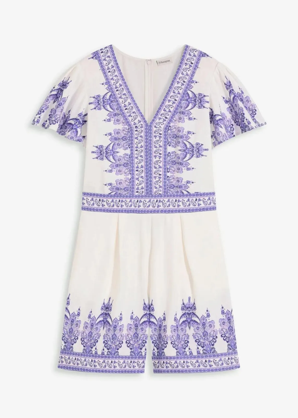 bonprix Jumpsuits^Overall mit Leinenanteil wollweiß/blau