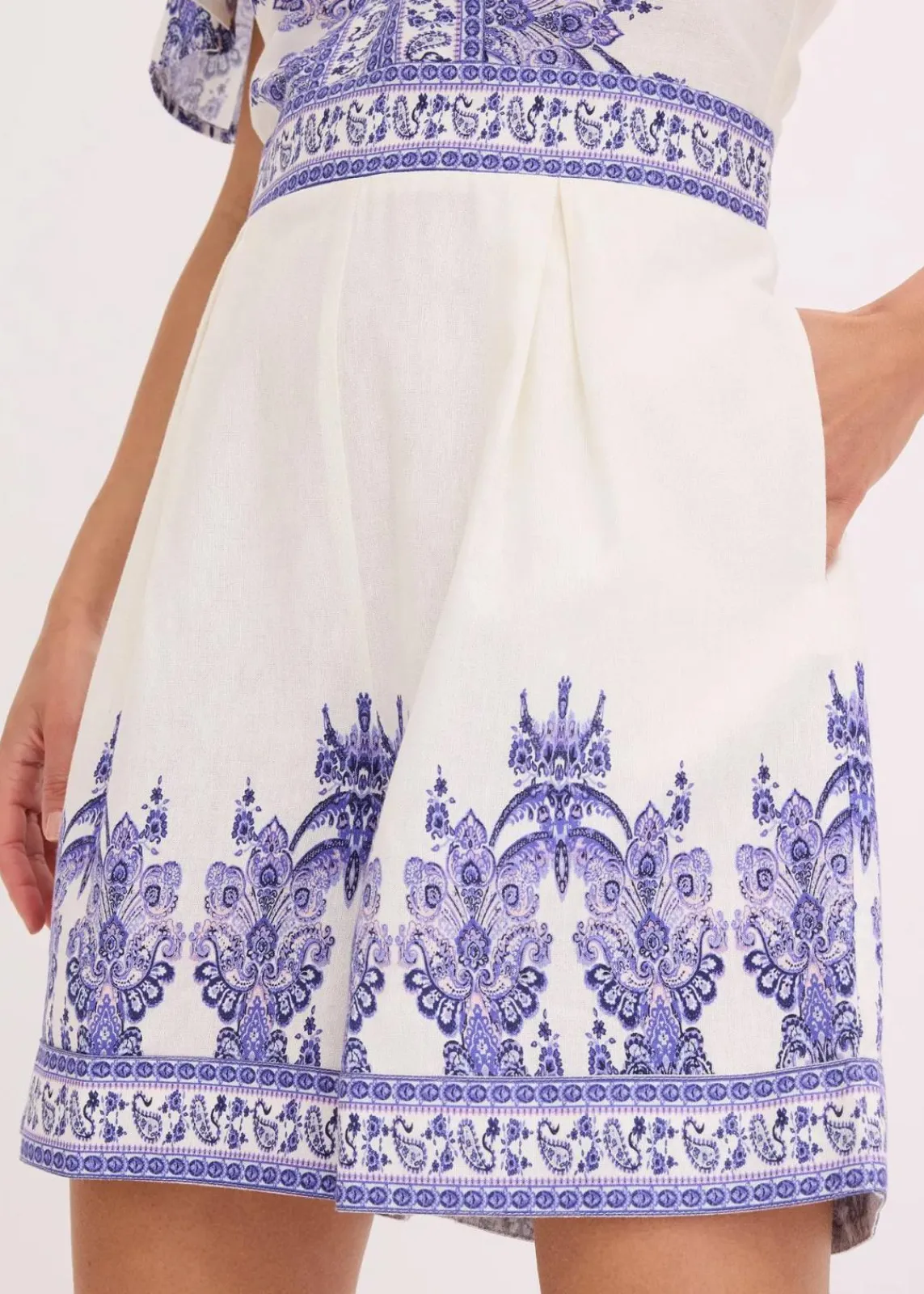 bonprix Jumpsuits^Overall mit Leinenanteil wollweiß/blau