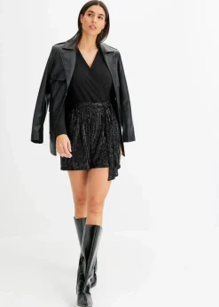 bonprix Kurzgrößen|Jumpsuits^Overall mit Pailletten schwarz