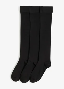 bonprix Socken|Socken^Overknee Strümpfe aus Modal (3er Pack) schwarz