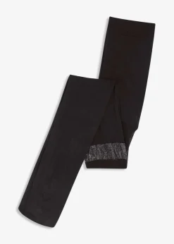 bonprix Nachhaltigere Materialien|Socken & Strumpfhosen^Overknee Strumpfhose 70den mit Glitzerrand mit recyceltem Polyamid schwarz/silber