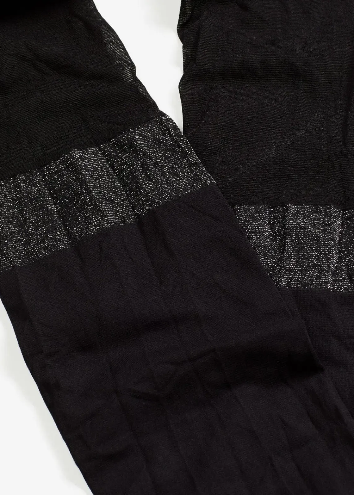 bonprix Nachhaltigere Materialien|Socken & Strumpfhosen^Overknee Strumpfhose 70den mit Glitzerrand mit recyceltem Polyamid schwarz/silber