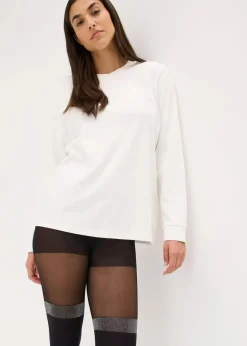 bonprix Nachhaltigere Materialien|Socken & Strumpfhosen^Overknee Strumpfhose 70den mit Glitzerrand mit recyceltem Polyamid schwarz/silber