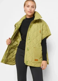 bonprix Nachhaltigere Materialien|Jacken & Mäntel^Oversize Funktions-Steppweste, wasserabweisend goldoliv
