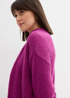 bonprix Bekleidung·Umstandsmode|Strickmode^Oversize Grobstrickjacke dunkelfuchsia