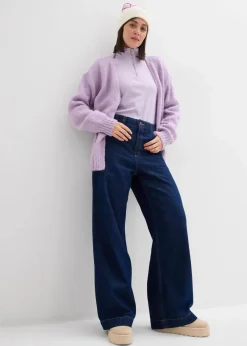 bonprix Bekleidung·Jeans|Pullover & Strickjacken^Oversize Grobstrickjacke zartflieder