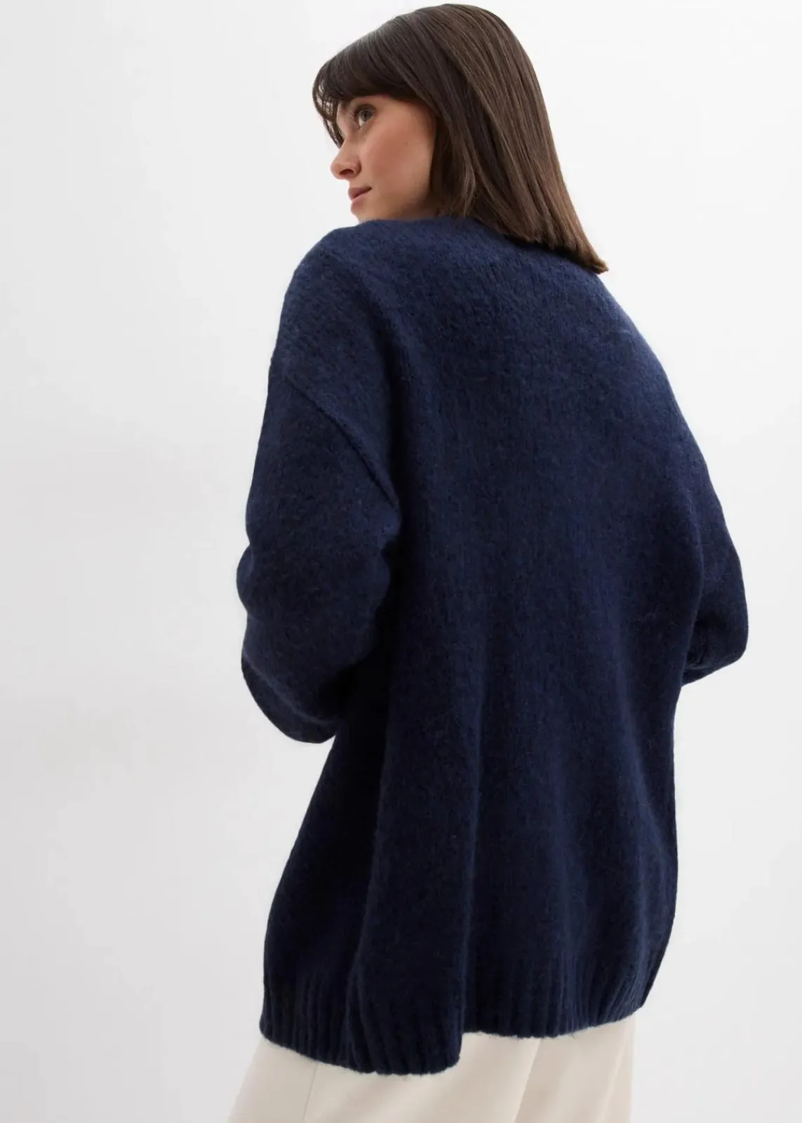 bonprix Bekleidung·Umstandsmode|Strickmode^Oversize Grobstrickjacke dunkelblau