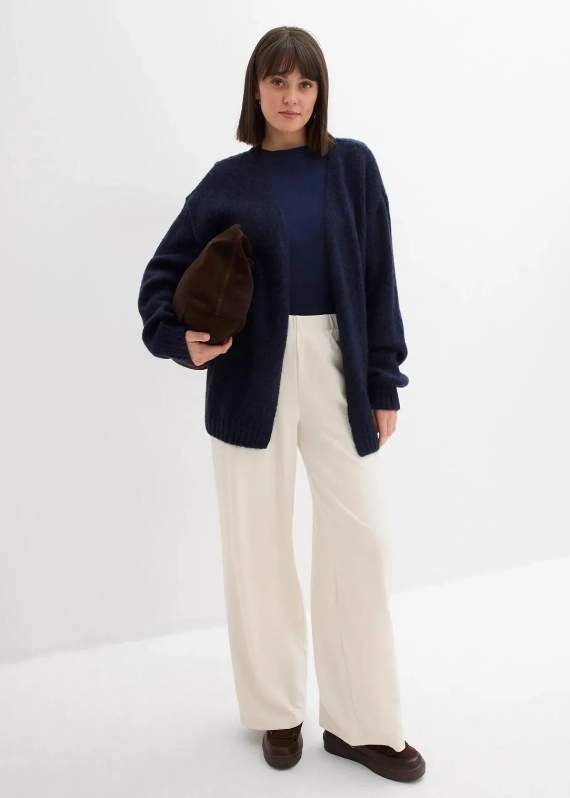 bonprix Bekleidung·Umstandsmode|Strickmode^Oversize Grobstrickjacke dunkelblau