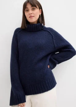 bonprix Bekleidung·Umstandsmode|Strickmode^Oversize Grobstrickpullover dunkelblau