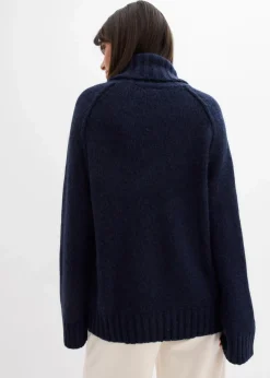 bonprix Bekleidung·Umstandsmode|Strickmode^Oversize Grobstrickpullover dunkelblau