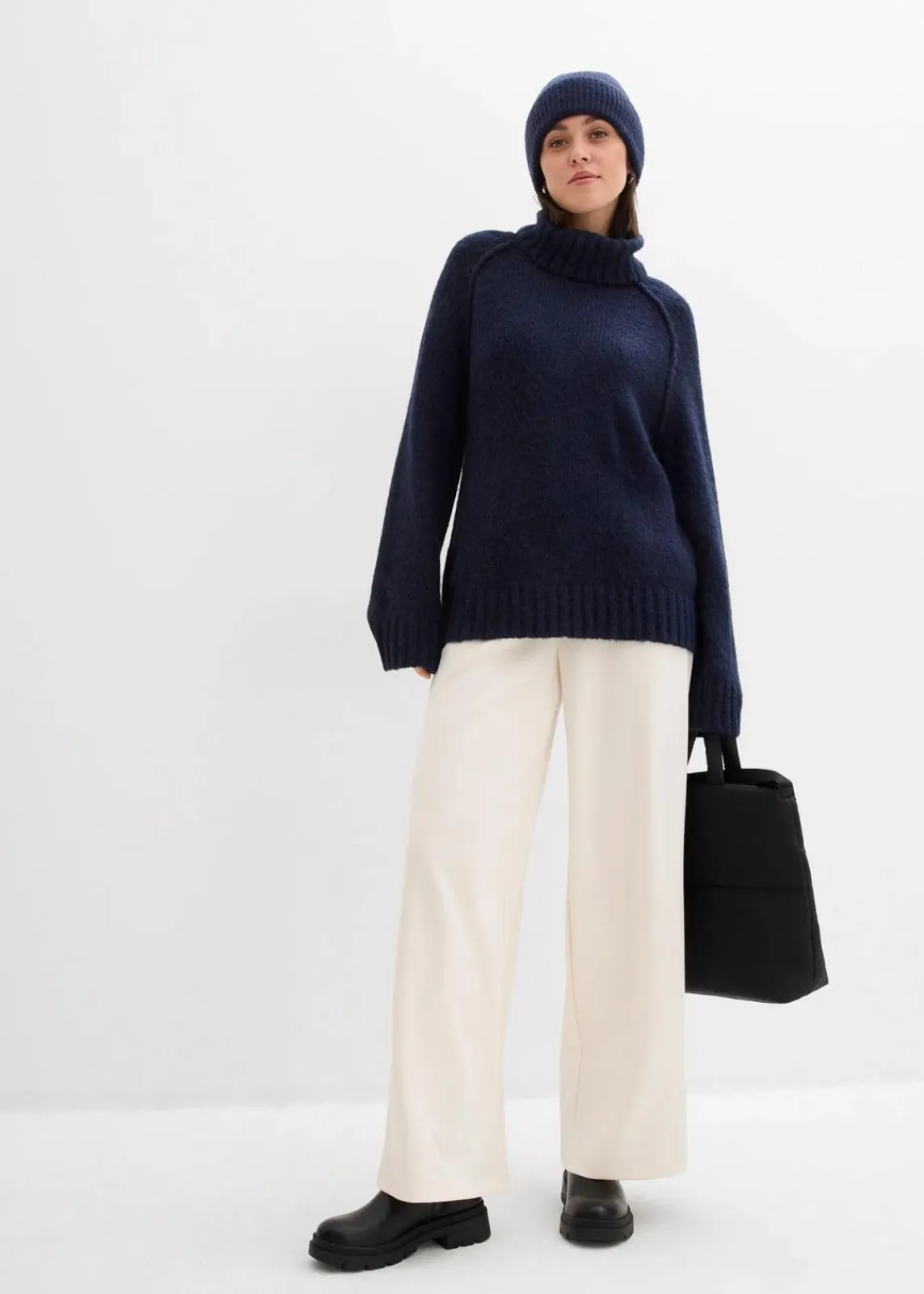 bonprix Bekleidung·Umstandsmode|Strickmode^Oversize Grobstrickpullover dunkelblau
