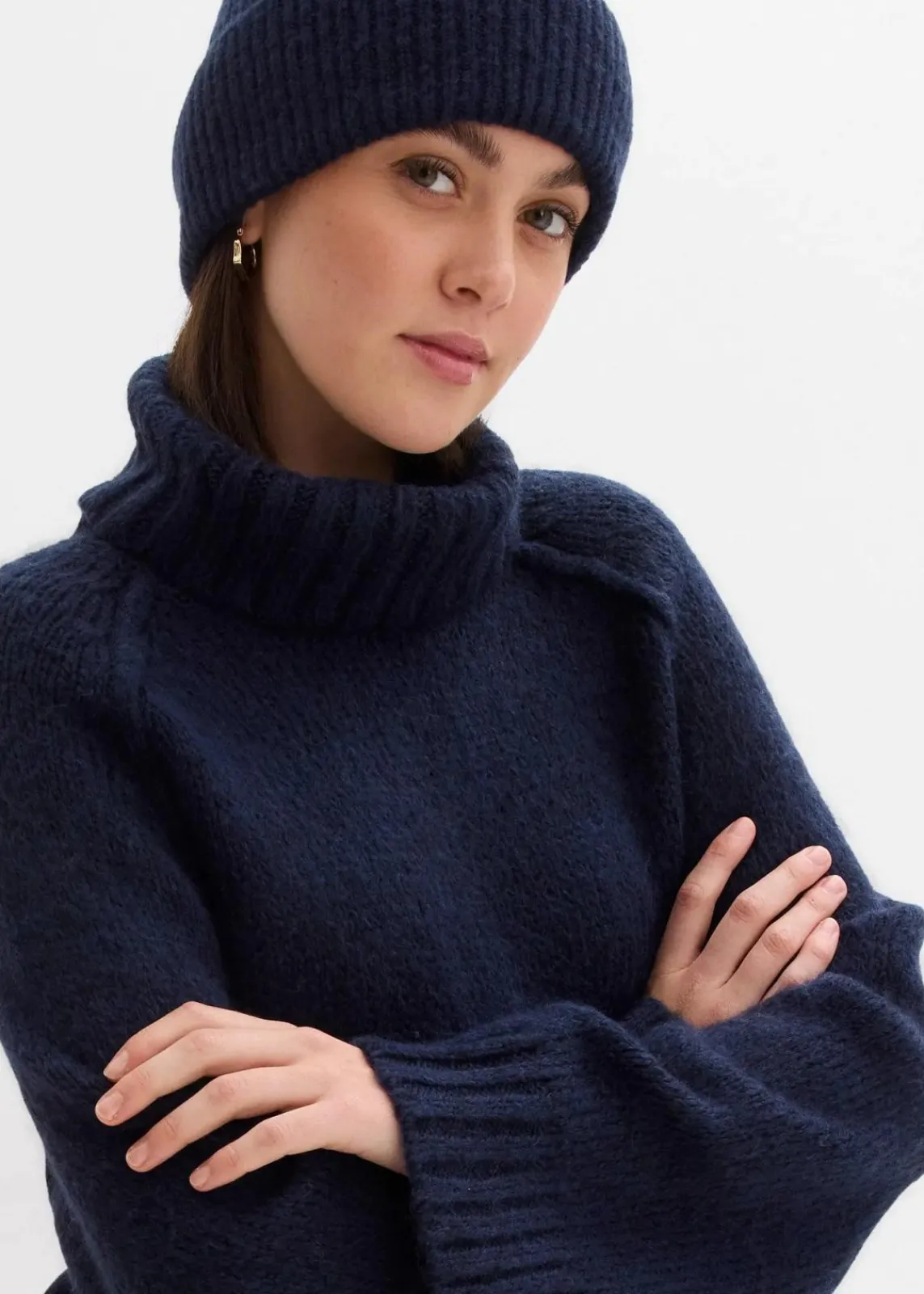 bonprix Bekleidung·Umstandsmode|Strickmode^Oversize Grobstrickpullover dunkelblau