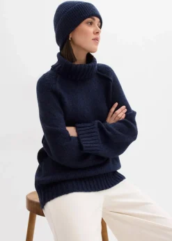 bonprix Bekleidung·Umstandsmode|Strickmode^Oversize Grobstrickpullover dunkelblau