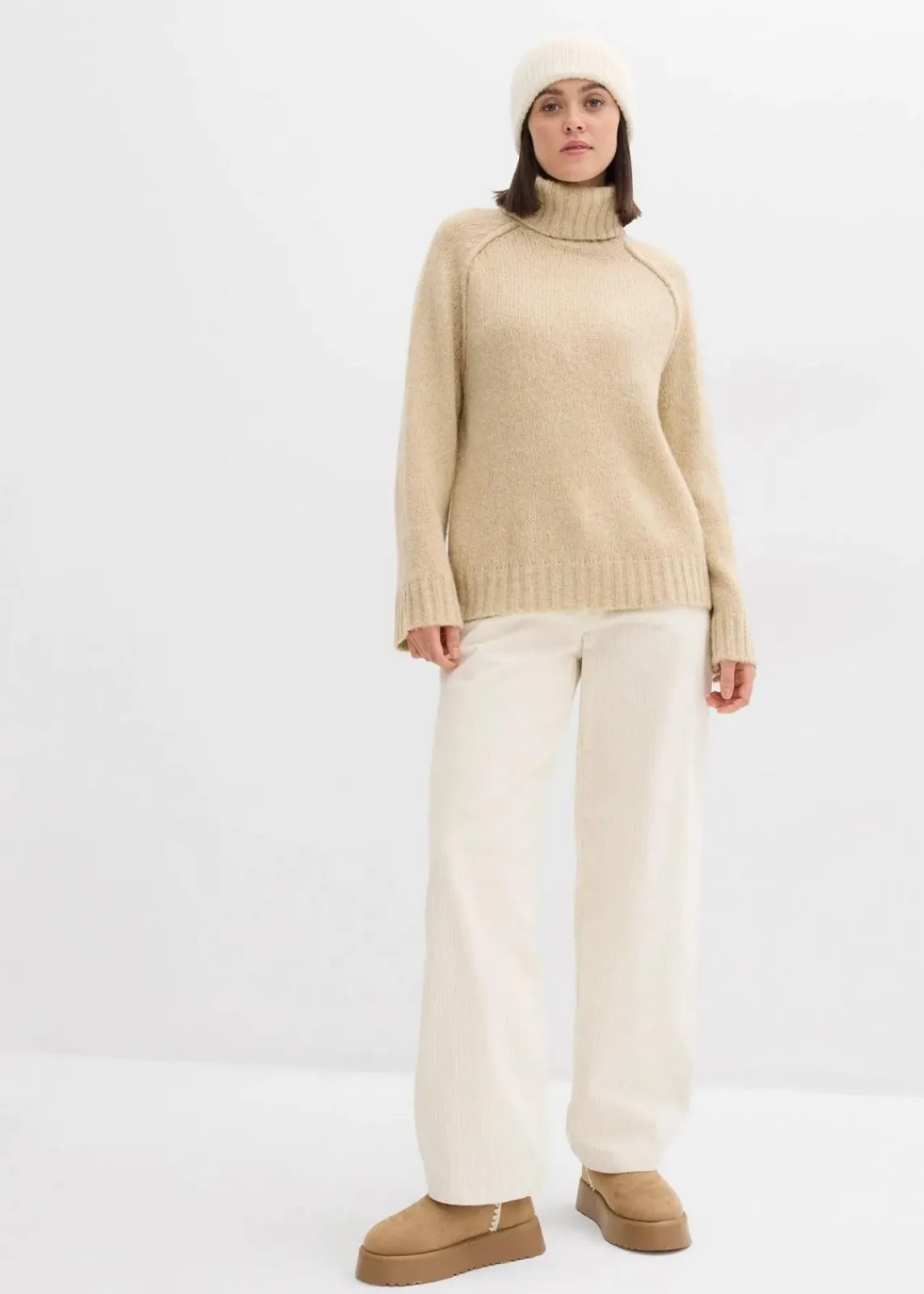bonprix Bekleidung·Umstandsmode|Strickmode^Oversize Grobstrickpullover hellsand