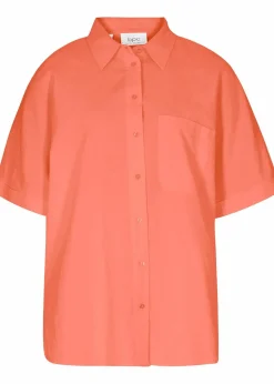 bonprix Bekleidung·Jacken & Mäntel|Blusen & Tuniken^Oversize Halbarmbluse mit Leinen kupferorange
