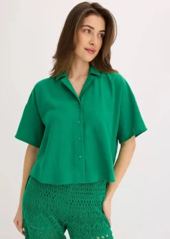 bonprix Bekleidung·Jacken & Mäntel|Blusen & Tuniken^Oversize Hemdbluse edelsteingrün