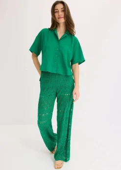 bonprix Bekleidung·Jacken & Mäntel|Blusen & Tuniken^Oversize Hemdbluse edelsteingrün