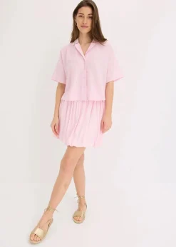 bonprix Nachhaltigere Materialien|Blusen & Tuniken^Oversize Hemdbluse kristallrosa