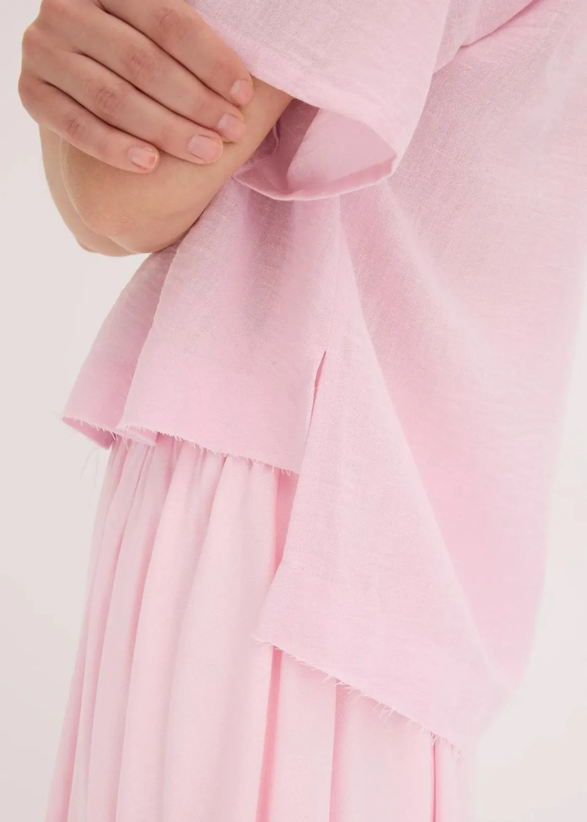 bonprix Nachhaltigere Materialien|Blusen & Tuniken^Oversize Hemdbluse kristallrosa