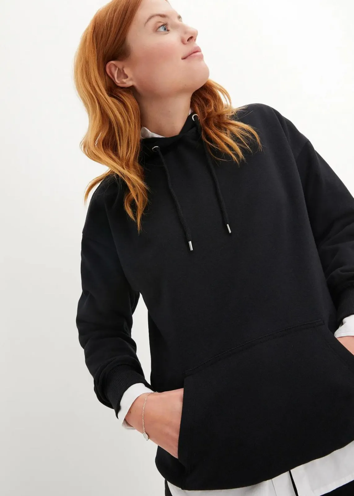 bonprix Sweat|Basics^Oversize Hoodie schwarz