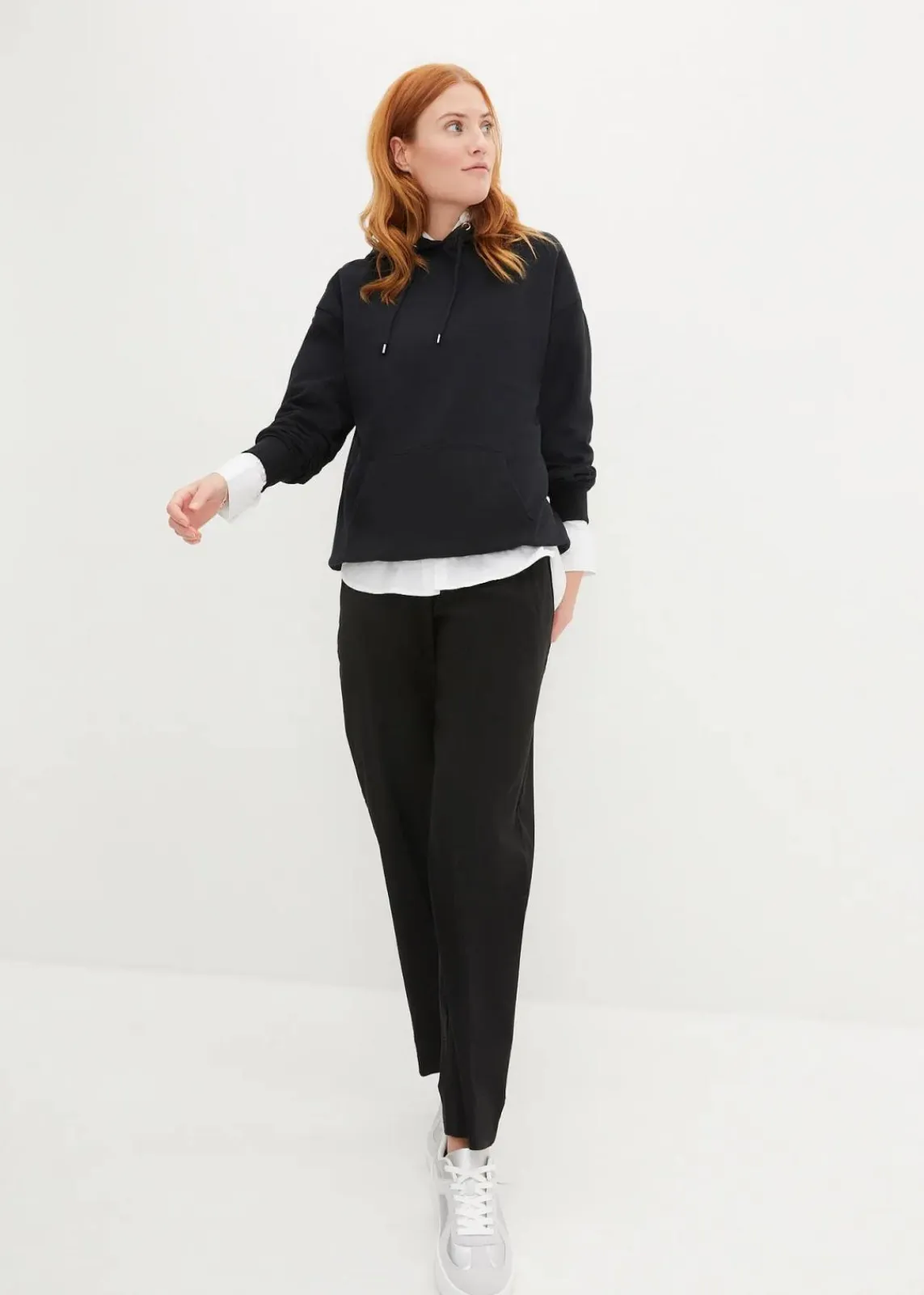 bonprix Sweat|Basics^Oversize Hoodie schwarz