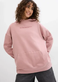 bonprix Bekleidung·Blusen & Tuniken|Sweat^Oversize Hoodie aus reiner Bio-Baumwolle rosenholz bedruckt
