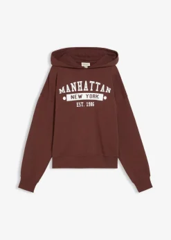 bonprix Bekleidung·Blusen & Tuniken|Sweat^Oversize Hoodie aus reiner Baumwolle terrabraun