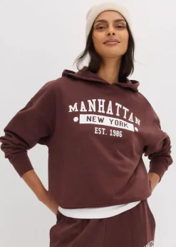 bonprix Bekleidung·Blusen & Tuniken|Sweat^Oversize Hoodie aus reiner Baumwolle terrabraun