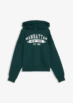 bonprix Sweat|Bekleidung·Blusen & Tuniken^Oversize Hoodie aus reiner Baumwolle tiefgrün
