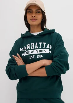 bonprix Sweat|Bekleidung·Blusen & Tuniken^Oversize Hoodie aus reiner Baumwolle tiefgrün