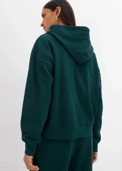 bonprix Sweat|Bekleidung·Blusen & Tuniken^Oversize Hoodie aus reiner Baumwolle tiefgrün