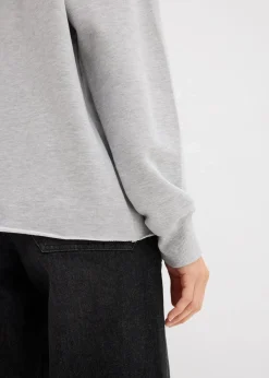 bonprix Bekleidung·Blusen & Tuniken|Sweat^Oversize Hoodie mit Ziersteinen hellgrau meliert