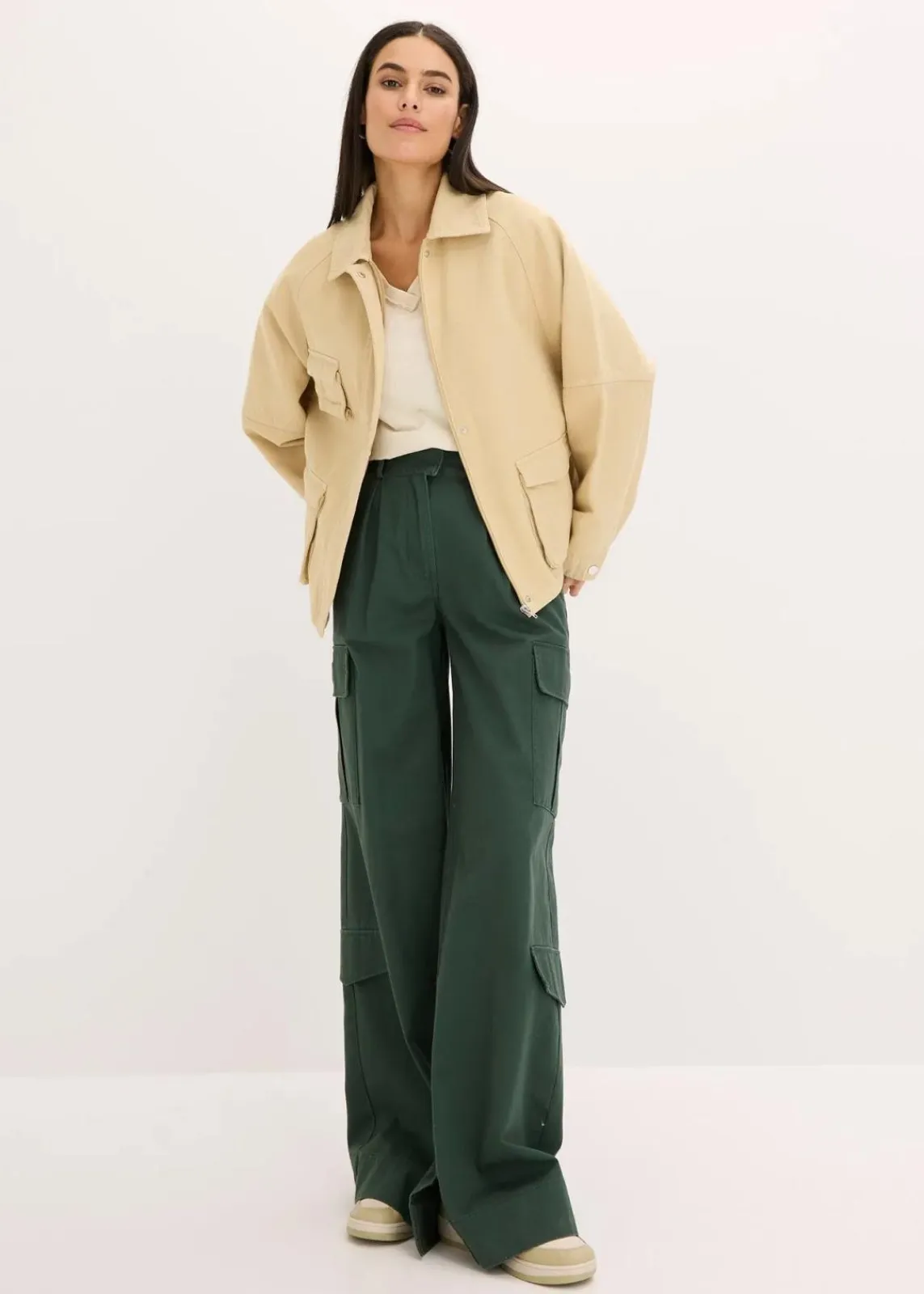 bonprix Bekleidung·Hosen|Jacken & Mäntel^Oversize Jacke beige