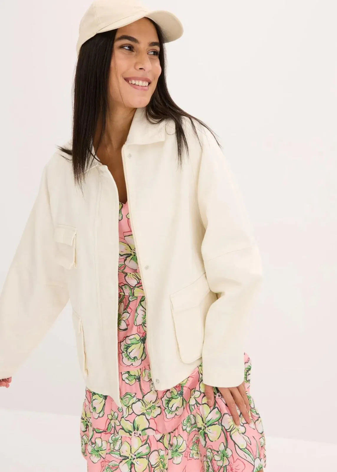 bonprix Jacken & Mäntel|Bekleidung·Hosen^Oversize Jacke natur