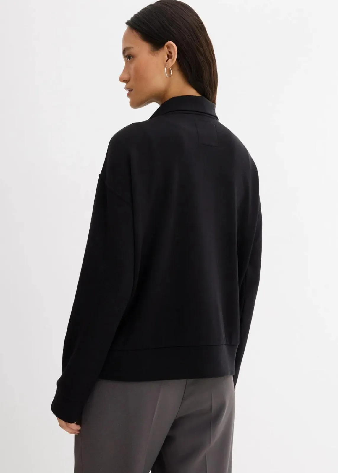 bonprix Jacken & Mäntel|Bekleidung·Hosen^Oversize Jacke aus Viskose-Mix schwarz