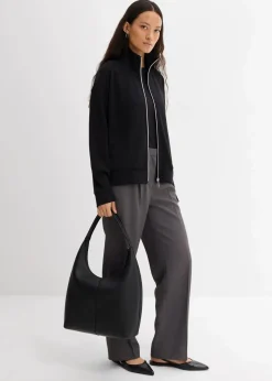 bonprix Jacken & Mäntel|Bekleidung·Hosen^Oversize Jacke aus Viskose-Mix schwarz